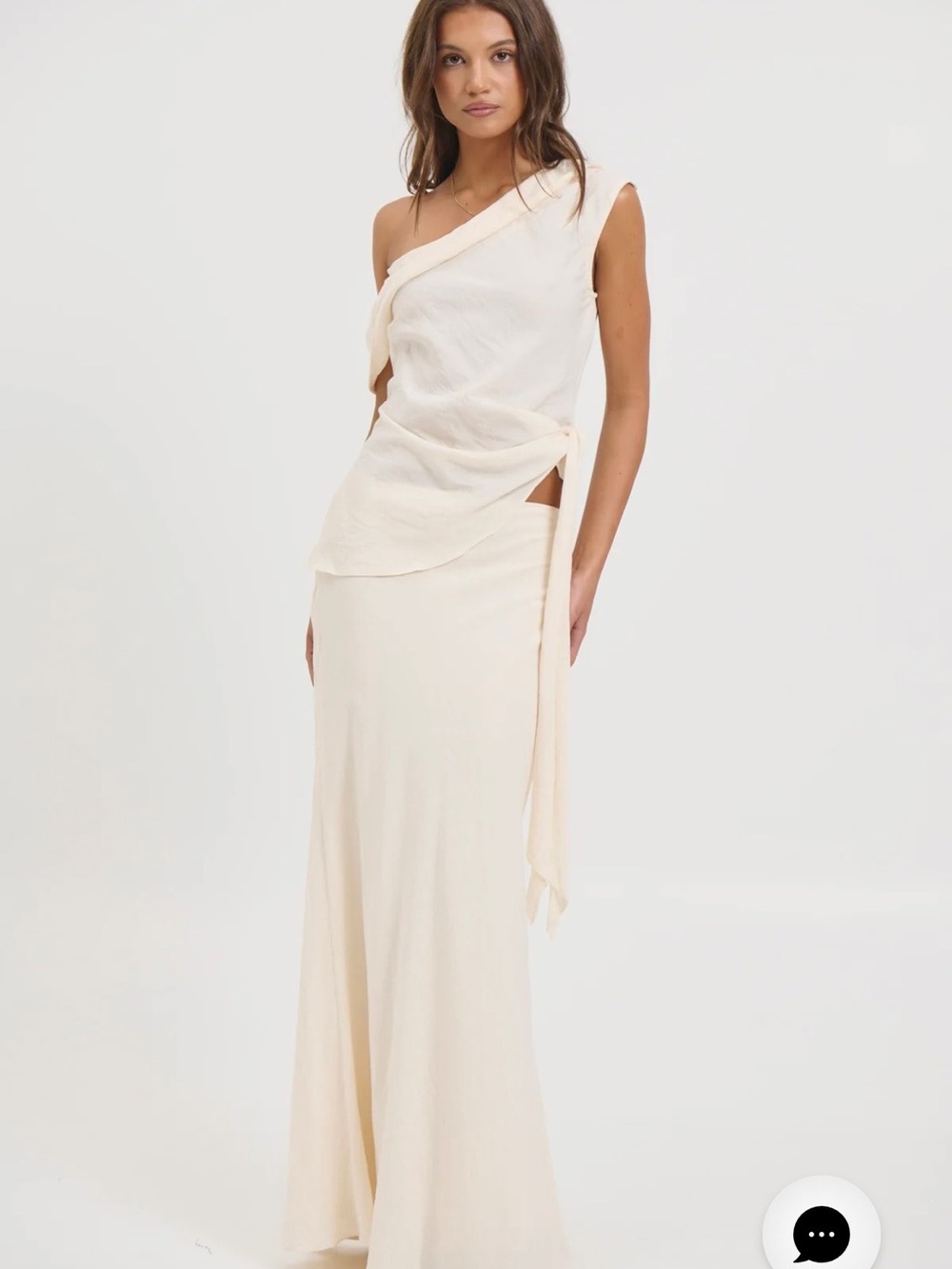 Bronze snake One-Shoulder blouse and maxi skirt